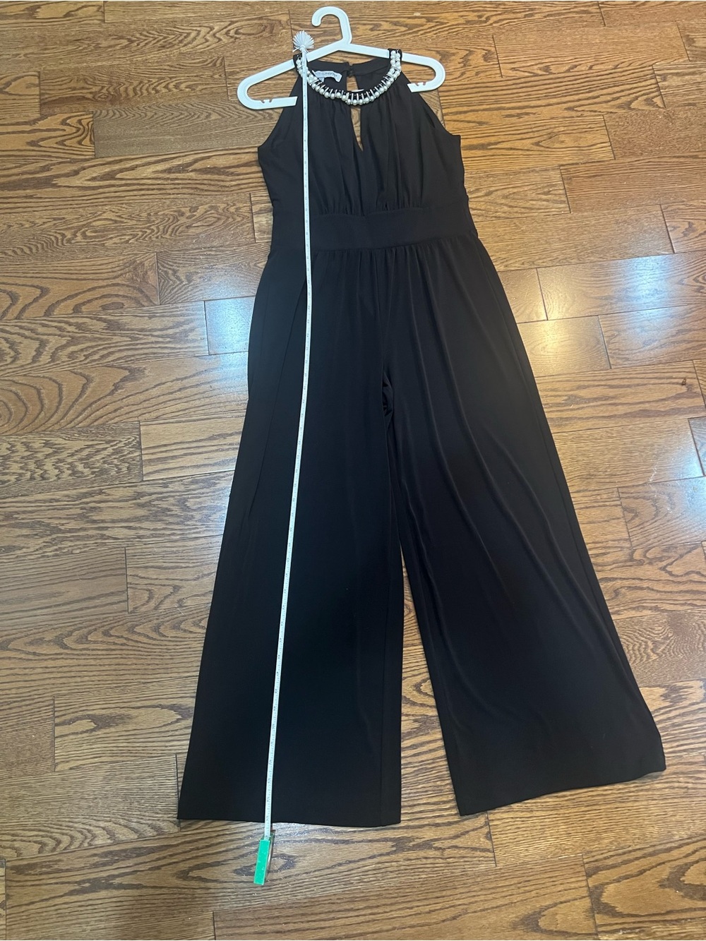 Maggy London Black Halter Jumpsuit with Beaded Neckline - Picture 5 of 5